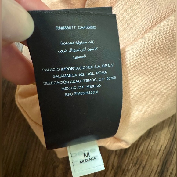 Fitted BeBe Blush Dress with Chiffon Asymmetrical Overlay Size Medium - Picture 4 of 8